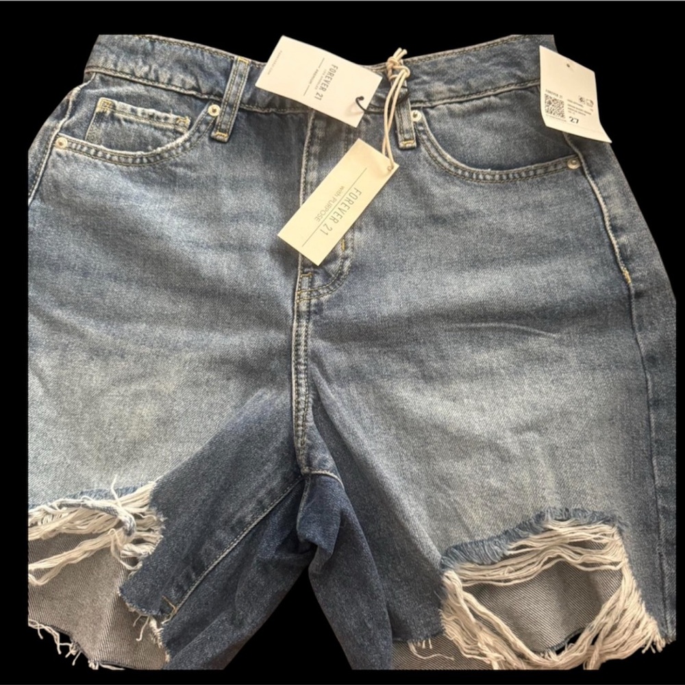 Distressed Bermuda Denim Shorts